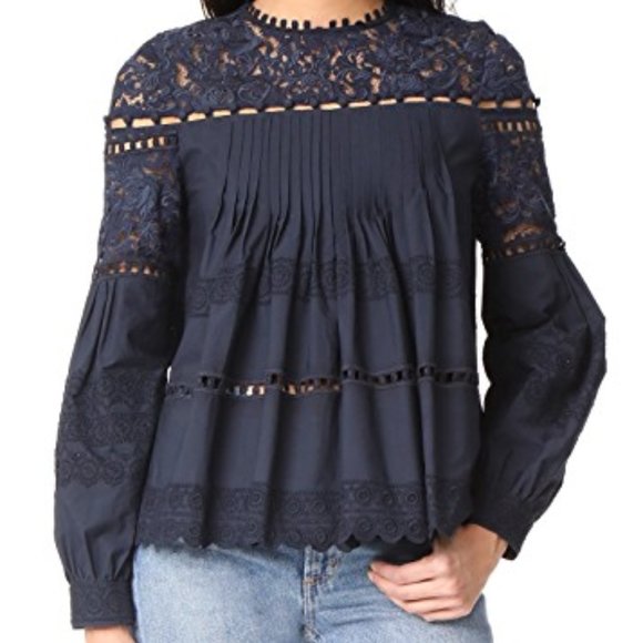 Sea New York Tops - Sea NY long sleeve button seam blouse